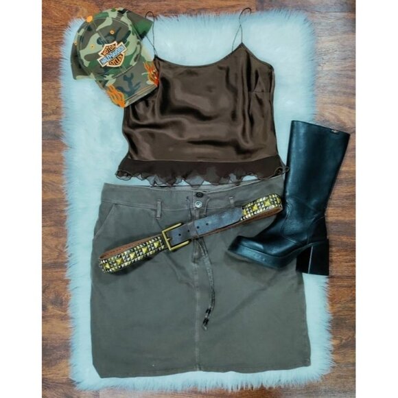 GAP Jersey Cotton Athleisure Tennis Stretch Low Rise Y2K Mini Skirt Women's L - Picture 2 of 13